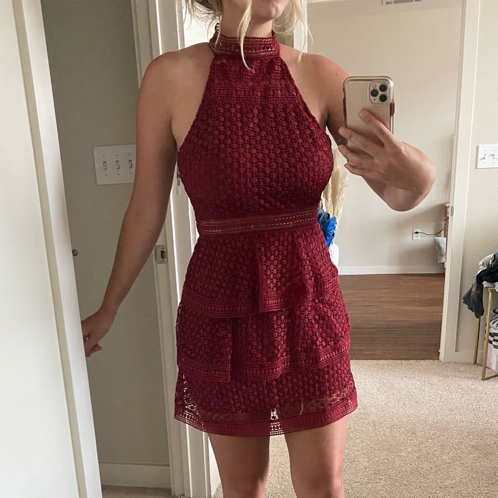 Pink Lily maroon cocktail dress